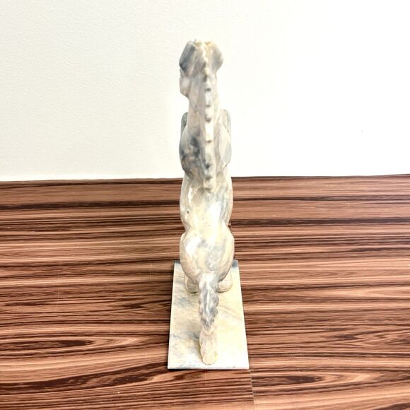 Vintage Marble Onyx Rearing Horse Figurine Hand Carved Stone Statue Decor 9x5 - Picture 2 of 6